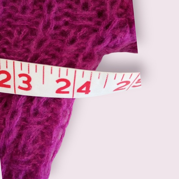 Womens Purple Crochet Knit Sweater Dress Midi Pullover Long Sleeve Open Knit OS - Picture 9 of 9